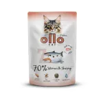OLLO CAT m&auml;rg kassitoit l&otilde;he ja krevettidega, 85 g