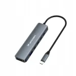 USB-C hub 6in1, 4K monitorile, 60Hz, PD 100W laadimine