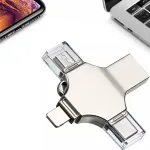 USB-m&auml;lupulk 256GB 4in1, USB-C, Micro USB, Lightning, OTG, h&otilde;bedane