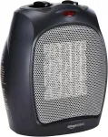 Keraamiline vaba seisev radiaator termostaadiga, 1500 W, must, Amazon Basics