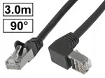 Cat.6A PIMF kaabel, varjestatud, RJ45-RJ45, 90&deg; nurga all, 3 m