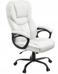 Yaheetech valge ergonoomiline kontoritool eko-nahast