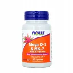 Toidulisand NOW FOODS Mega D3 & MK-7, 60 kapslit