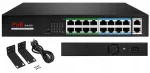 PoE l&uuml;liti, 16 porti, 160W, 2 uplink RJ45, 1Gbps