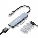 USB-C 5-&uuml;hes adapter: HDMI 4K, mitme &uuml;hendusega jagaja, sobib s&uuml;learvutile, telefonile, tahvelarvutile