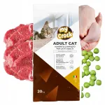 MYCROCK kuivtoit kassidele, veise- ja kanaliha, 20 kg, t&auml;iskasvanud kassidele, l&auml;ikivale karvale