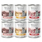 Wolf of Wilderness Senior koerakonservid, kolme maitse komplekt, 6 x 800 g