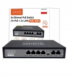 POE toitejaotur, 8 LAN pesa, 6 Ethernet RJ45, 100 Mbps, v&otilde;rgu kaameratele