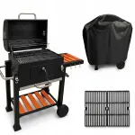 Grill malmist restidega, termomeetri ja kaanega Garden Grill