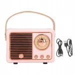 Roosa retro kaasaskantav raadio Bluetooth-k&otilde;lariga
