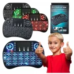 Juhtmevaba mini klaviatuur taustvalgusega ja puutejuhendiga
