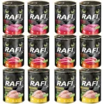 RAFI m&auml;rg kassitoit, 12 x 400 g, 3 maitset, teraviljavaba