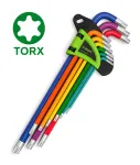 Pikad TORX kuusnurgav&otilde;tmed T10-T50, v&auml;rvilised, S2 teras, 9 tk