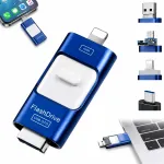 128GB USB m&auml;lupulk, Lightning, USB-C, USB 3.0, sinine, &uuml;hilduv iPhone'i ja Androidiga