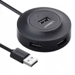 UGREEN CR106 USB jagaja, 4 liidest, 1 m, must