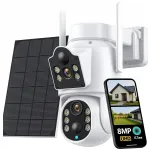 V&auml;ljas topelt p&auml;ikeseenergia kaamera, 8 MP, WiFi, p&ouml;&ouml;rlev PTZ, IP66, ICSee
