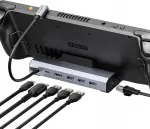 DOCK statsioon ROG Ally, Steam Deck, JSAUX, 6 pesa, HDMI 4K 60Hz, 100W USB-C PD