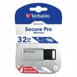 Verbatim Secure Pro 32 GB USB-m&auml;lupulk USB 3.0, h&otilde;bedane, AES 256-bit