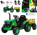 Laste elektriline traktor koos haagise, puldi, LED tulede ja helidega, 90W, 12V 9Ah