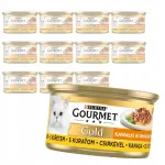 GOURMET GOLD niiske kassitoit kanaga, kastmes, 12 x 85 g