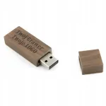 Puidust USB m&auml;lupulk Walnut, 8 GB, tume sarapuupuu, logograveeringuga