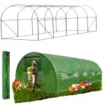 Aiatunneli kasvuhoone 3x8x2 m, 24 m&sup2;, kile, tsingitud raam