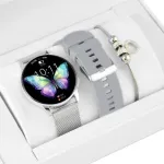 Nutikas k&auml;ekell SMARTWATCH Rubicon SILVER 2 rihma ja k&auml;ev&otilde;ruga