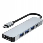 USB-C jagaja, 5 &uuml;hendust: HDMI 4K, USB 3.0, USB 2.0, kaardilugeja