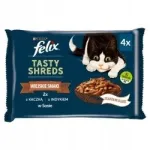FELIX Tasty Shreds kassitoit kalkuni ja pardilihaga kastmes, t&auml;iskasvanud kassidele, 4 x 80 g