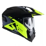Motorratturi kiiver KENNY RACING Dual Adventure Extreme, must/hall/kollane, M suurus