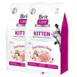 Kassitoit Brit Care Grain-Free Kittens kanaga ja kalkunilihaga, 2 x 0,4 kg
