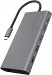 ICY BOX USB-C dokijaam, 12 porti, kolmikvideo v&auml;ljund