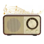 Kaasaskantav retro stiilis Bluetooth k&otilde;lar puidust viimistlusega, AUX, USB, TF kaart, 5 W