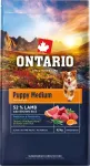 Kuiv koeratoit kutsikatele Ontario Puppy Medium lambaliha ja pruuni riisiga, 6,5 kg