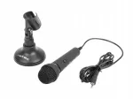 Mikrofon Natec Adder, must, juhtmega, statiiviga, NMI-0776