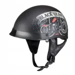 Mootorratturi kiiver W-TEC Black Heart Rednut, avatud, must