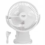 Lauaventilaator klambriga Adler AD 7342 valge juhtmevaba