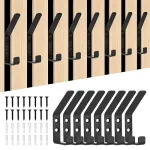 Mustad metallist seinakonksud riiulitele, 8 tk.