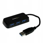 Mini USB jaotur, 4 porti, USB 3.2 Gen 1, must