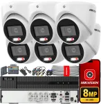 V&auml;ljas valvekaamera 8MP 6 tk Hikvision TurboHD LED+IR komplekt
