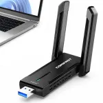 Traadita v&otilde;rgukaart WiFi 6E AX5400, USB 3.0, kolme sagedusega, 2.4/5/6 GHz, WPA3, s&uuml;learvutile