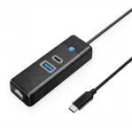 USB-C jagaja, 3 porti: USB-A, USB-C, RJ45 gigabit Ethernet, 1,8 m
