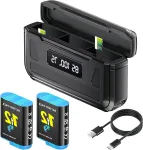 Varuaku laadija ja LCD-ekraaniga, 2000mAh, HERO 12/11/10/9 Black jaoks