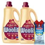 Woolite vedel pesuvahend v&auml;rvilistele riietele, 2 x 3,6 l (120 pesukorda) + kingitus