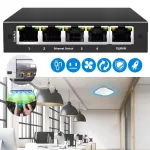 4-pordiline gigabit Ethernet l&uuml;liti, Plug & Play Ethernet jaotur