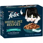 Felix Tasty Shreds Rural grillitud kala kastmes m&auml;rg kassitoit 12x80g