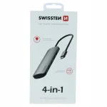 USB-C jaotur Swissten, 4x USB 3.0, alumiiniumist