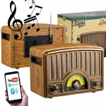 Raadio AM FM SW Retropolis Memphis Bluetooth, microSD, USB, voolu- ja patareitoitega
