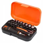 BAHCO 34-osaline padrunite ja 1/4" otsikute komplekt, padrunv&otilde;tmega