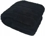 Pleed-tekk, soe, pehme, karvane, 150x200 cm, must
